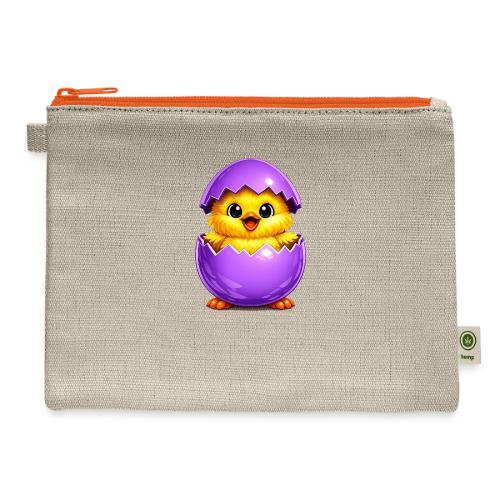 Easter Chick Purple - Hemp Carry All Pouch