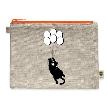 Black Cat Floating - Hemp Carry All Pouch - natural/orange - Front