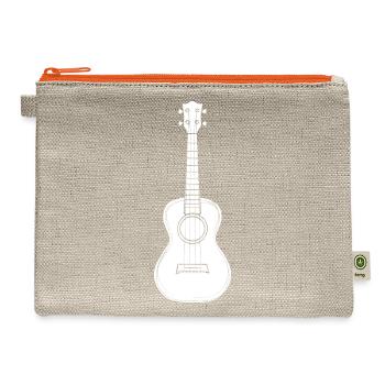Ukulele Instrument Drawing - Hemp Carry All Pouch - natural/orange - Front