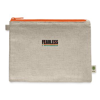 fearless– Minimal Streetwear Tee - Hemp Carry All Pouch - natural/orange - Front