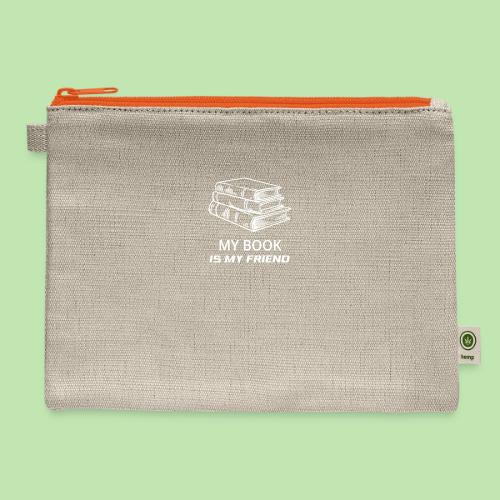 book lover t-shirt, book day shirt, my book is my - Hemp Carry All Pouch