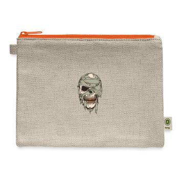 Skull - Hemp Carry All Pouch - natural/orange - Front