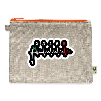 Neon ECG Pulse with Green N - Hemp Carry All Pouch - natural/orange - Front