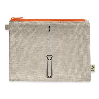 mechanic screwdriver screwdriver craftsman build s - Hemp Carry All Pouch - natural/orange - Front