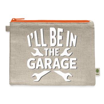 I'LL BE IN THE GARAGE - Hemp Carry All Pouch - natural/orange - Front