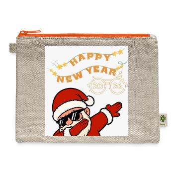 Dabbing Santa 2026 - Happy New Year's Eve Party De - Hemp Carry All Pouch - natural/orange - Front