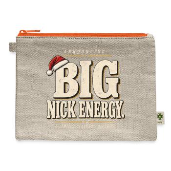 Big Nick Energy Funny Christmas Vintage Typography - Hemp Carry All Pouch - natural/orange - Front