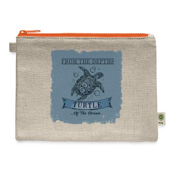 From The Depths Turtle Of the ocean - Hemp Carry All Pouch - natural/orange - Front