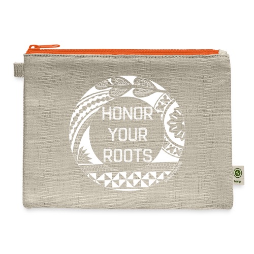 Honor Your Roots (White) - Hemp Carry All Pouch