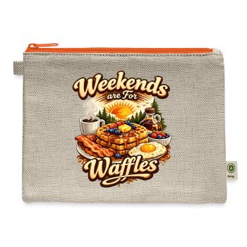 Weekends are For Waffles - Hemp Carry All Pouch - natural/orange - Front