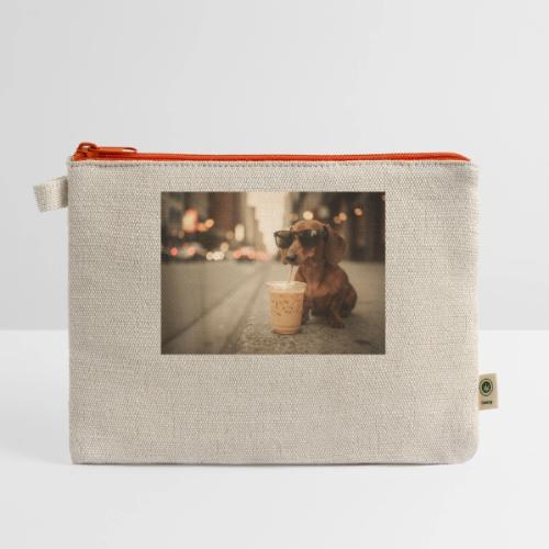 Funny Dachshund Iced Coffee Lover Tee - Hemp Carry All Pouch