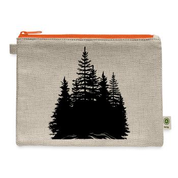 pine trees - Hemp Carry All Pouch - natural/orange - Front