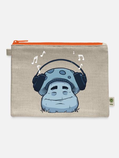 Music is my happyplace - Hemp Carry All Pouch - natural/orange
