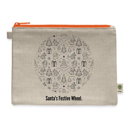 Santa's Festive Wheel T-Shirt - Hemp Carry All Pouch