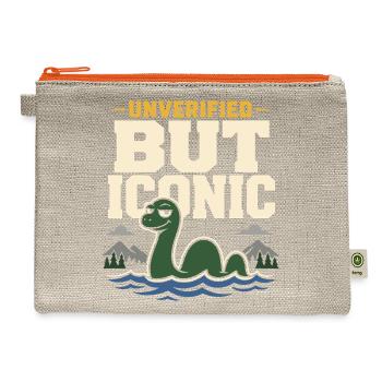 Loch Ness Monster Nessie Loch Ness Cryptid Gift - Hemp Carry All Pouch - natural/orange - Front