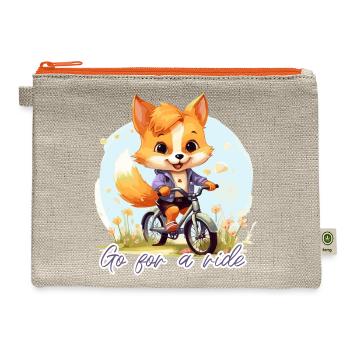 Go For A Ride - Hemp Carry All Pouch - natural/orange - Front