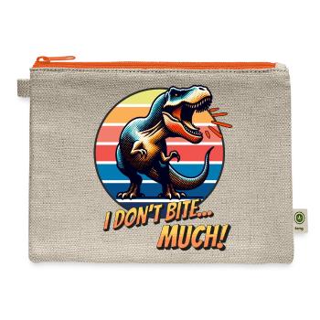 Dinosaur Sunset - I Don't Bite Much! - Hemp Carry All Pouch - natural/orange - Front
