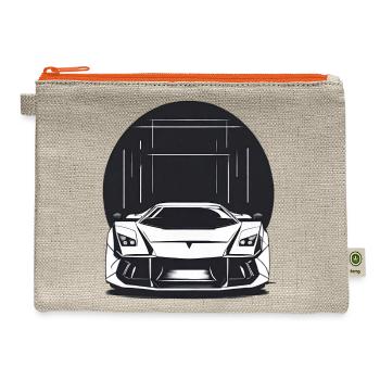 Minimal design fast supercar - Hemp Carry All Pouch - natural/orange - Front