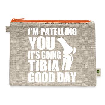 Knee Humor Patella Tibia Good Day - Hemp Carry All Pouch - natural/orange - Front