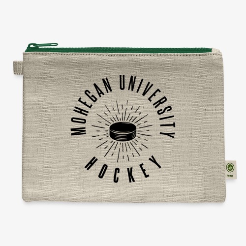 Black Mohegan U Hockey Series Logo - Hemp Carry All Pouch