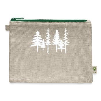 Pine Tree - adventure - Hemp Carry All Pouch - natural/green - Front