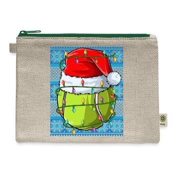 Tennis Christmas Lights - Hemp Carry All Pouch - natural/green - Front