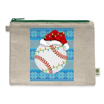 Baseball Christmas Lights - Hemp Carry All Pouch - natural/green - Front