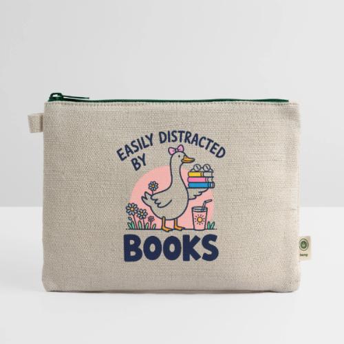 Easily Distracted By Books - Cute Goose - Hemp Carry All Pouch