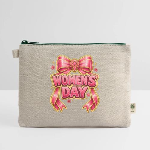 Cute Pink Bow Women’s Day Feminist Symbol - Hemp Carry All Pouch