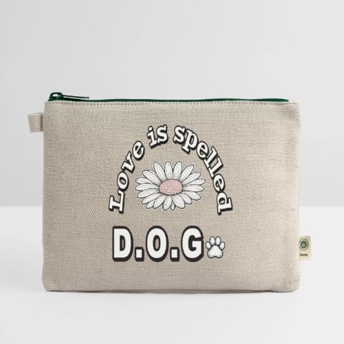 Love is Spelled D.O.G. | Cute Dog Lover Design - Hemp Carry All Pouch