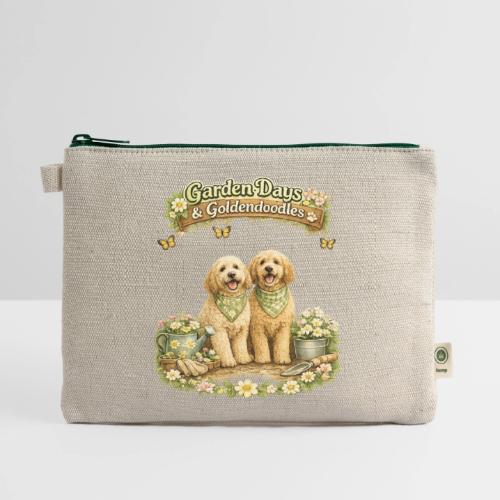 Garden Days & Goldendoodles Cozy Dog Lovers Design - Hemp Carry All Pouch
