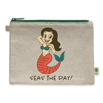 Seas The Day - Hemp Carry All Pouch - natural/green - Front