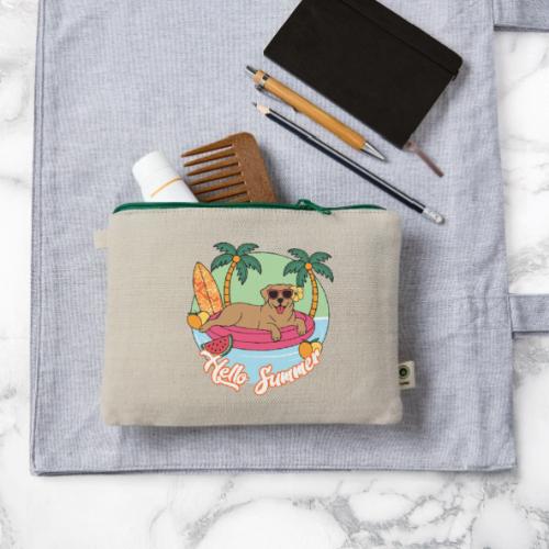 Hello Summer Golden Retriever Fun - Hemp Carry All Pouch