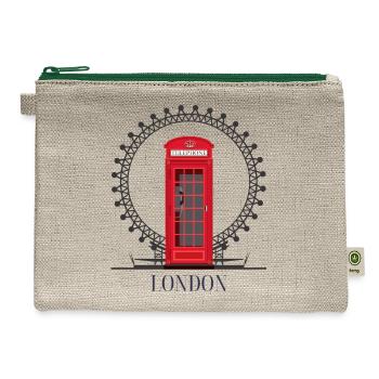 London Dreaming - Hemp Carry All Pouch - natural/green - Front