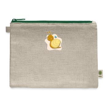 Cute Snail Butterfly T Shirt - Hemp Carry All Pouch - natural/green - Front