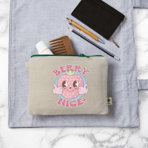 Berry Nice! Cute Strawberry Thumbs Up - Hemp Carry All Pouch
