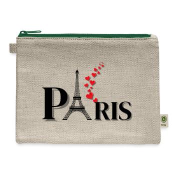 Paris. - Hemp Carry All Pouch - natural/green - Front
