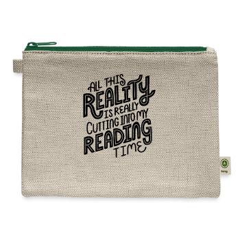 all this reality is good cut in my reading time - Hemp Carry All Pouch - natural/green - Front