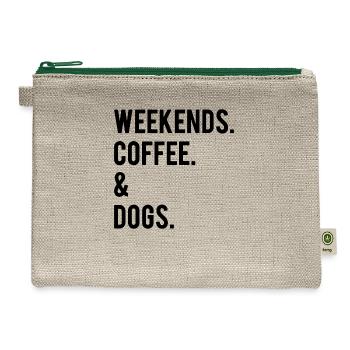 Weekends Coffee Dogs - Hemp Carry All Pouch - natural/green - Front