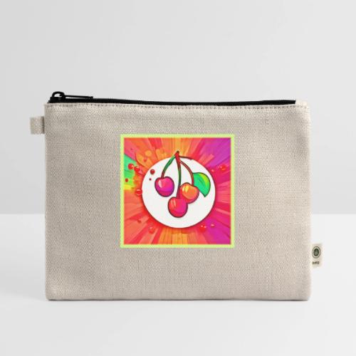 Cherry Pop Art Burst - Hemp Carry All Pouch