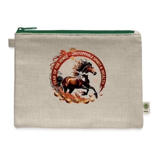 Year of the Horse Fiery Spirit T Shirt, Lunar New - Hemp Carry All Pouch