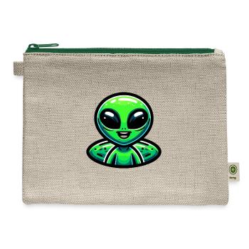 Alien Happy - Hemp Carry All Pouch - natural/green - Front