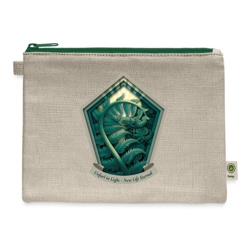 Easter Unfurl in Light Fern T Shirt, Spring Gift - Hemp Carry All Pouch