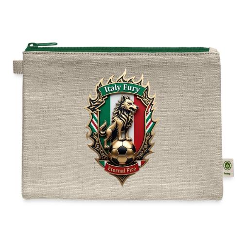 Italy Wolf Fury T-Shirt, Italian Flag Pride Gift - Hemp Carry All Pouch