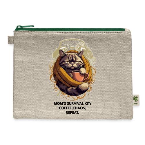 Powered by Sarcasm Cat Tee - Hemp Carry All Pouch