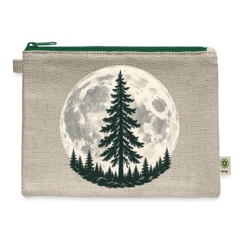 Pine Tree Moon - Hemp Carry All Pouch - natural/green - Front