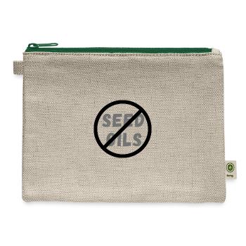 No Seed Oils - Hemp Carry All Pouch - natural/green - Front