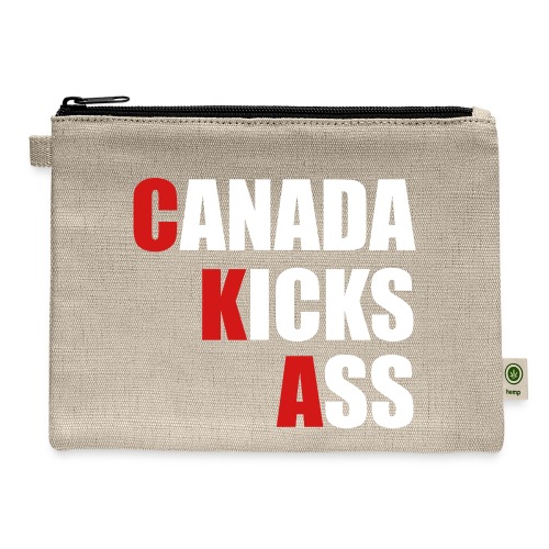 Canada Kicks Ass Vertical - Hemp Carry All Pouch