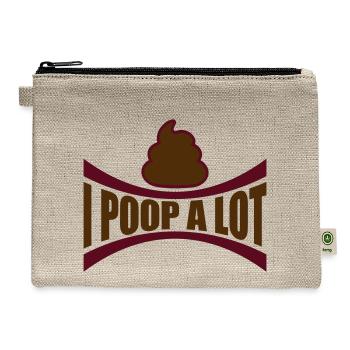 Kawaii shit pile face - Hemp Carry All Pouch - natural - Front