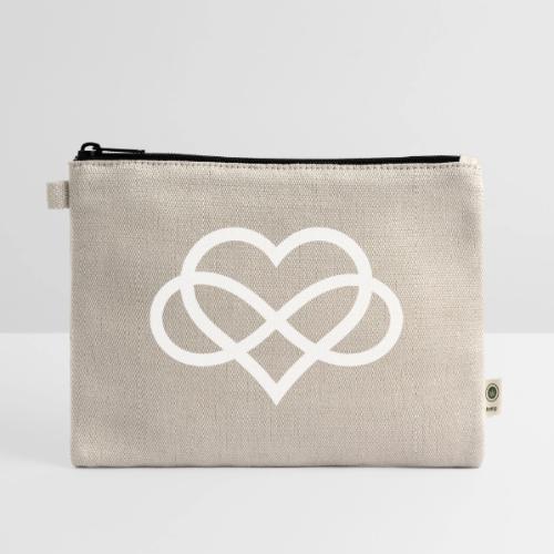 Infinity-Heart (white) - Hemp Carry All Pouch